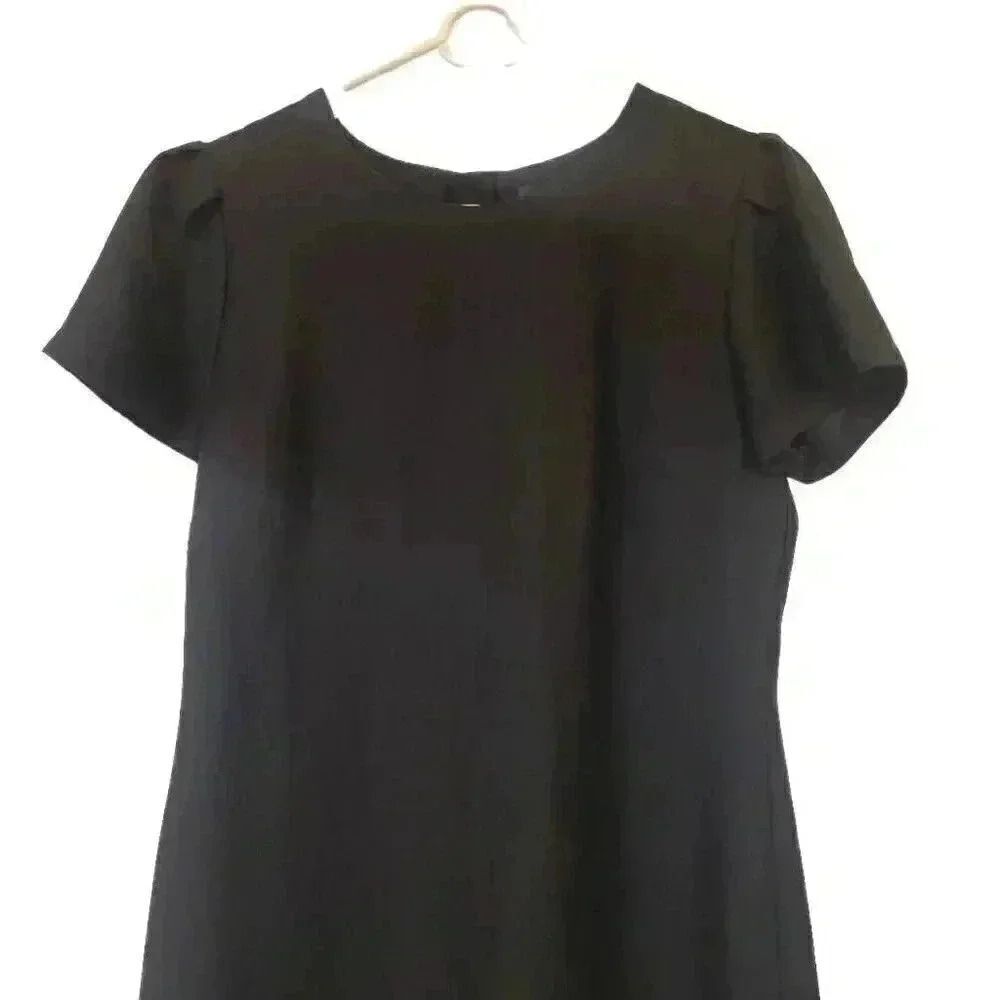 Banana Republic Women's Black Polyester Pleated Sleeve Sheath Dress - Picture 4 of 12